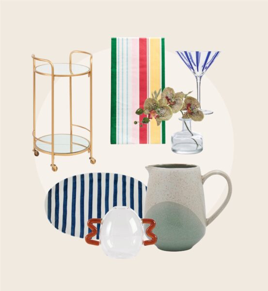 colourful bar cart styling